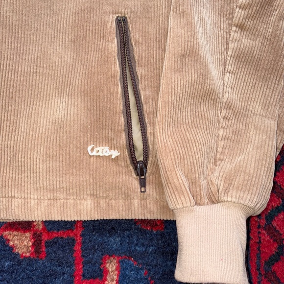 Vintage 80s Utex Corduroy Striped Zip Bomber Jacket - Picture 4 of 13